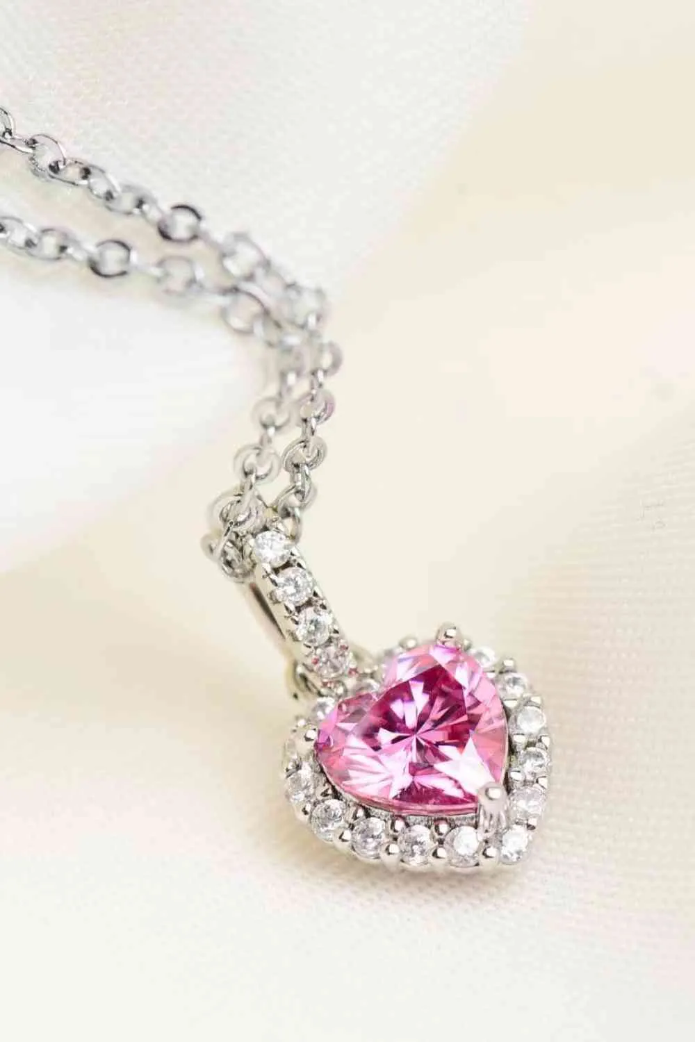 TEEK - Pink 1 Carat Heart Pendant Necklace