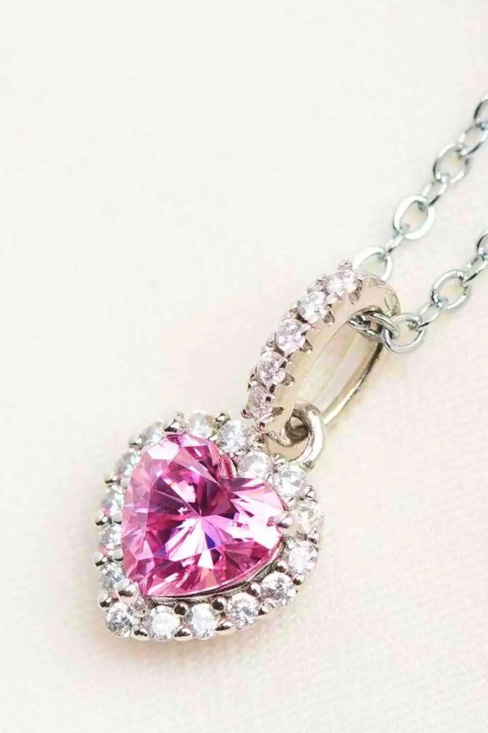 TEEK - Pink 1 Carat Heart Pendant Necklace