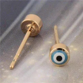 Teeny Tiny Blue 'Evil Eye' Studs