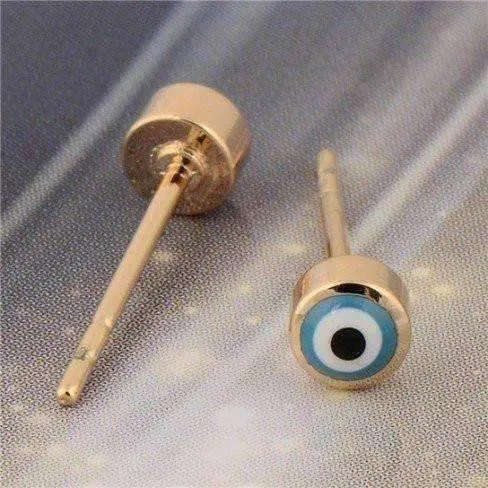 Teeny Tiny Blue 'Evil Eye' Studs