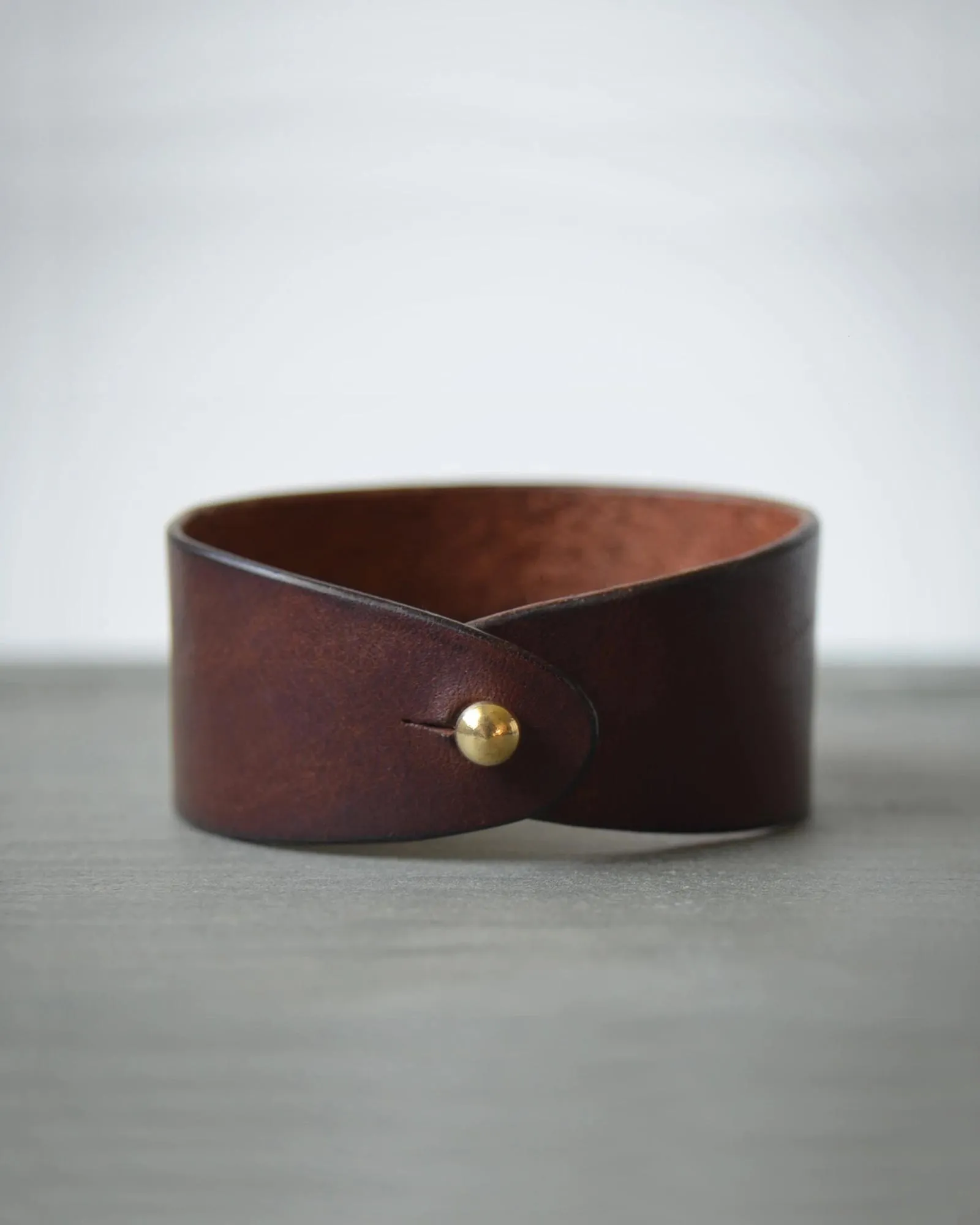 Thick Leather Wrap Bracelet / Chestnut