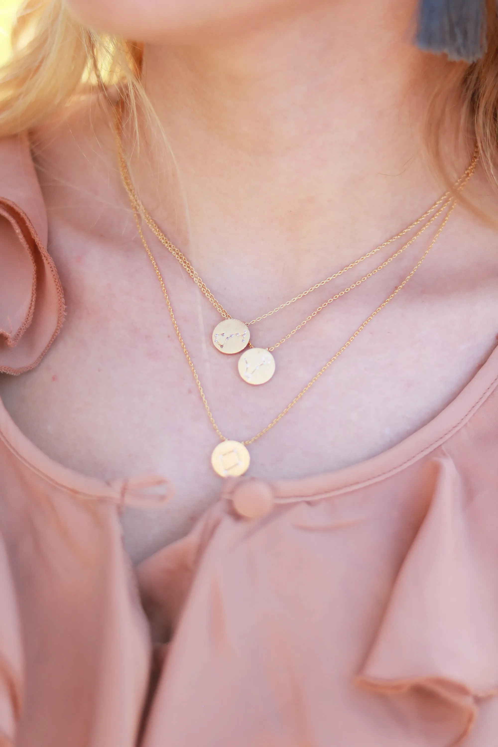 Tiny Charm Zodiac Constellation Necklace