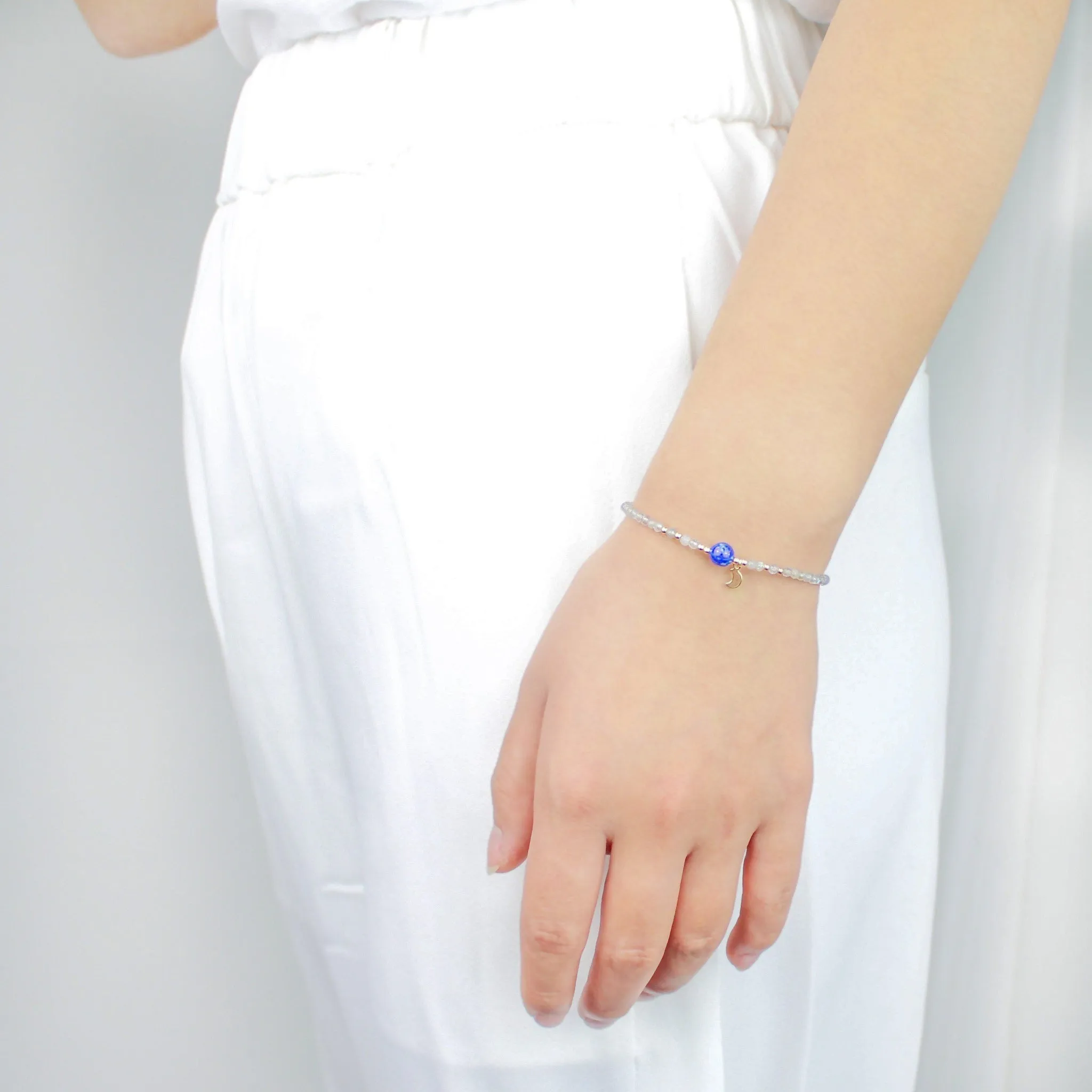 Tiny Labradorite & Lapis Bracelet