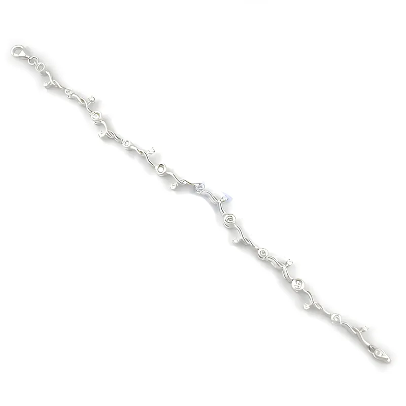 Top-Selling Cubic Zirconia Gemstone Sterling Silver Bracelet - Fashion Jewelry