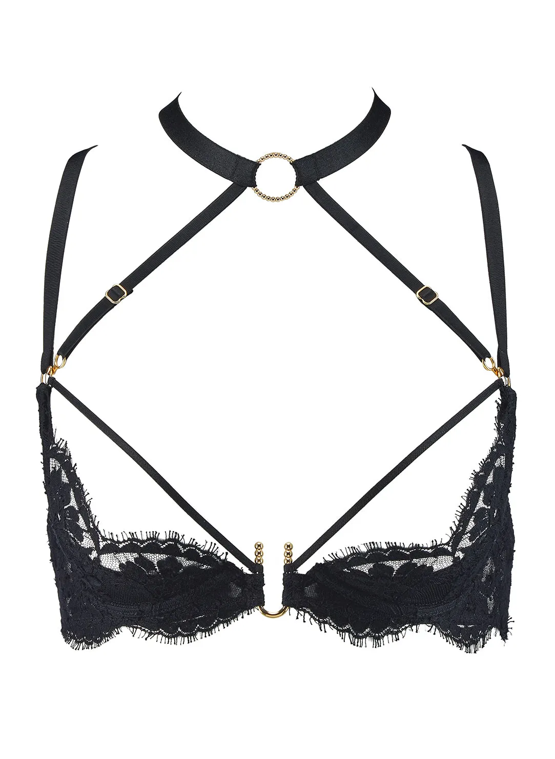 Under Your Spell Ultra Black Quarter Cup Bra