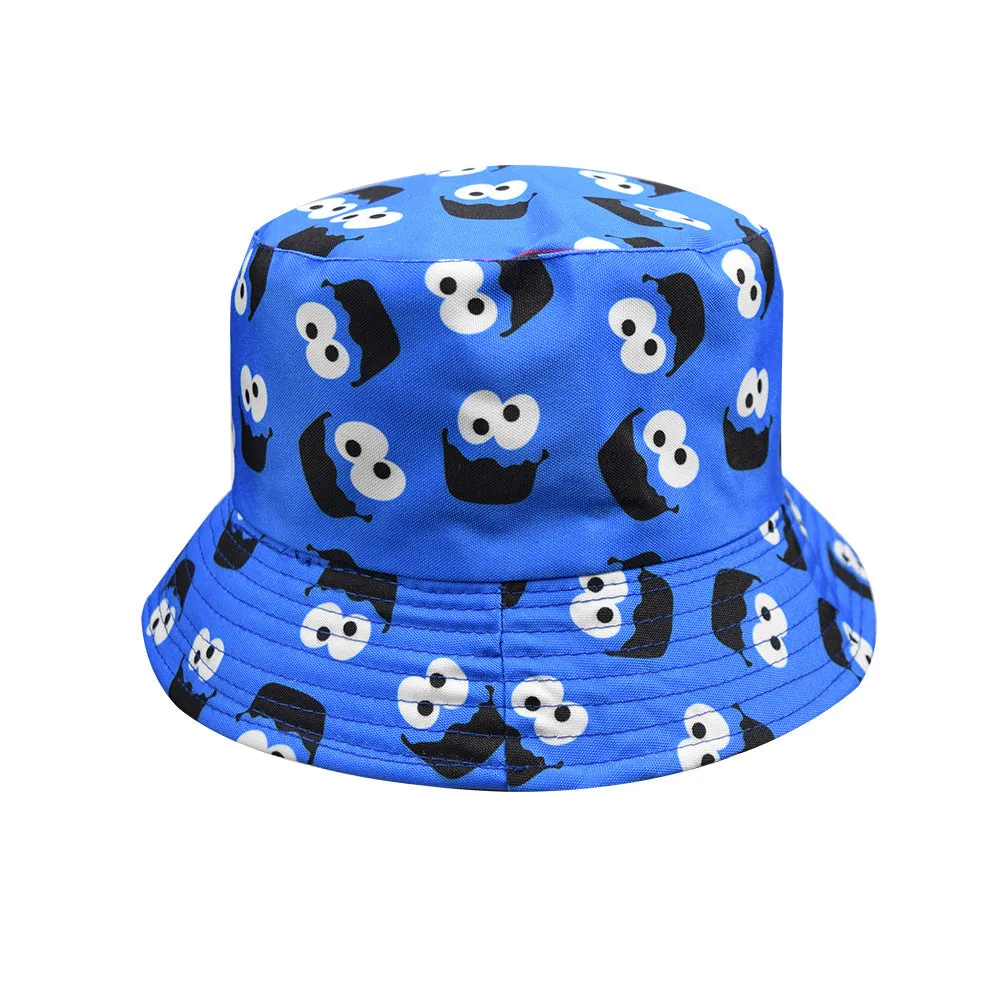 Unisex Reservible Eyes Print Boonie Bucket Hat Cap Brim Outdoor Sun Safari Camping Fishing