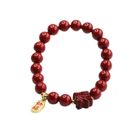 Vermilion Sand Cinnabar Stone Sterling Silver Bracelet