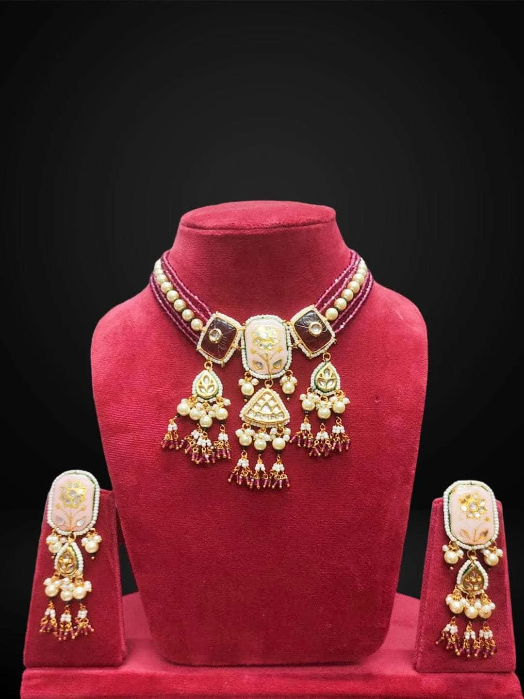 Victorian Kundan Beaded Choker Set