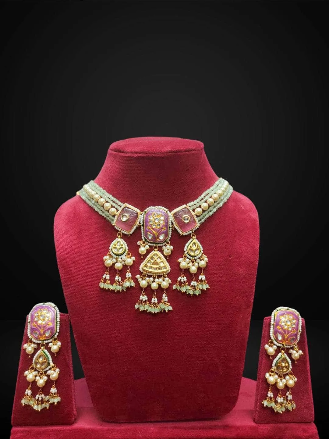 Victorian Kundan Beaded Choker Set