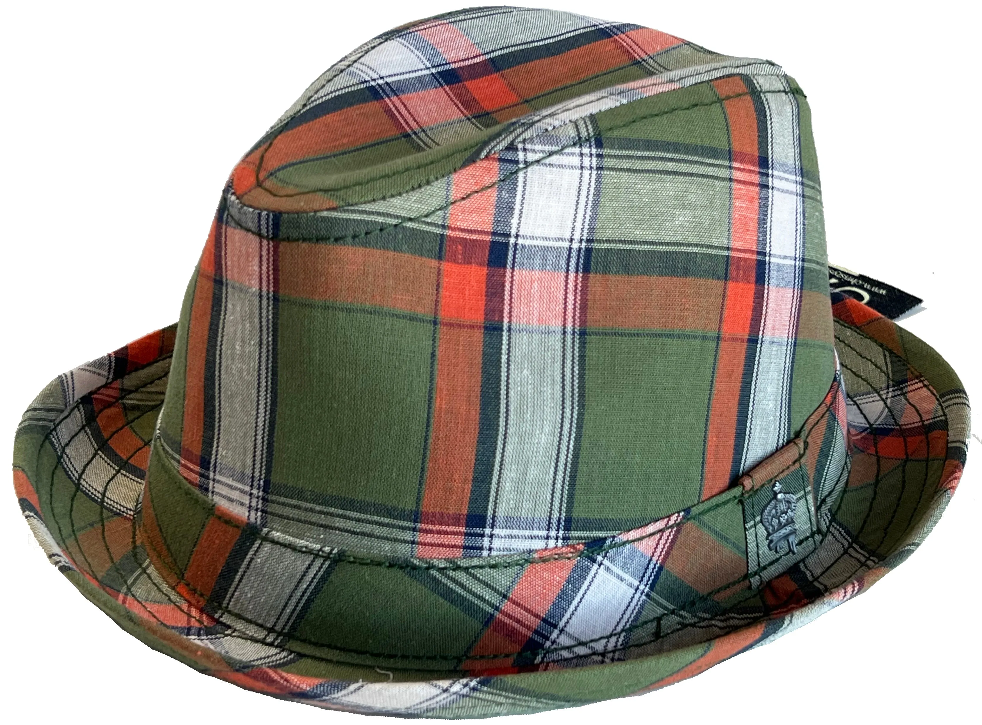 Vintage Christys Crown Cotton Plaid Snap Brim Fedora