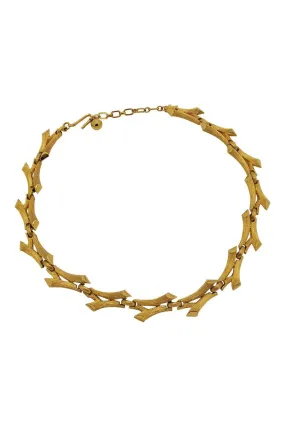 VINTAGE TRIFARI Gold Plated 1960s Flexible Collar Necklace (15")