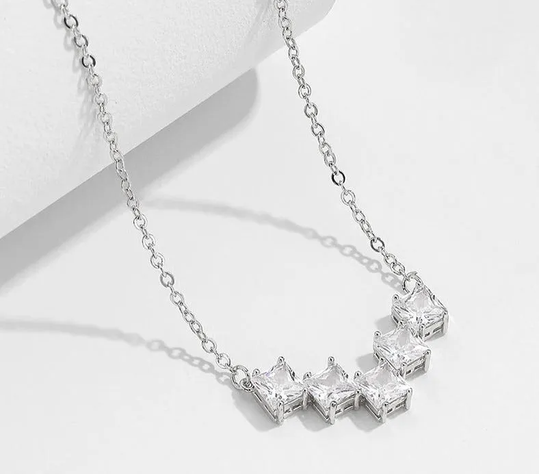 Water Drop Zirconia Crystal Pendant Necklaces for Elegant Women Fashion Bridal Jewelry