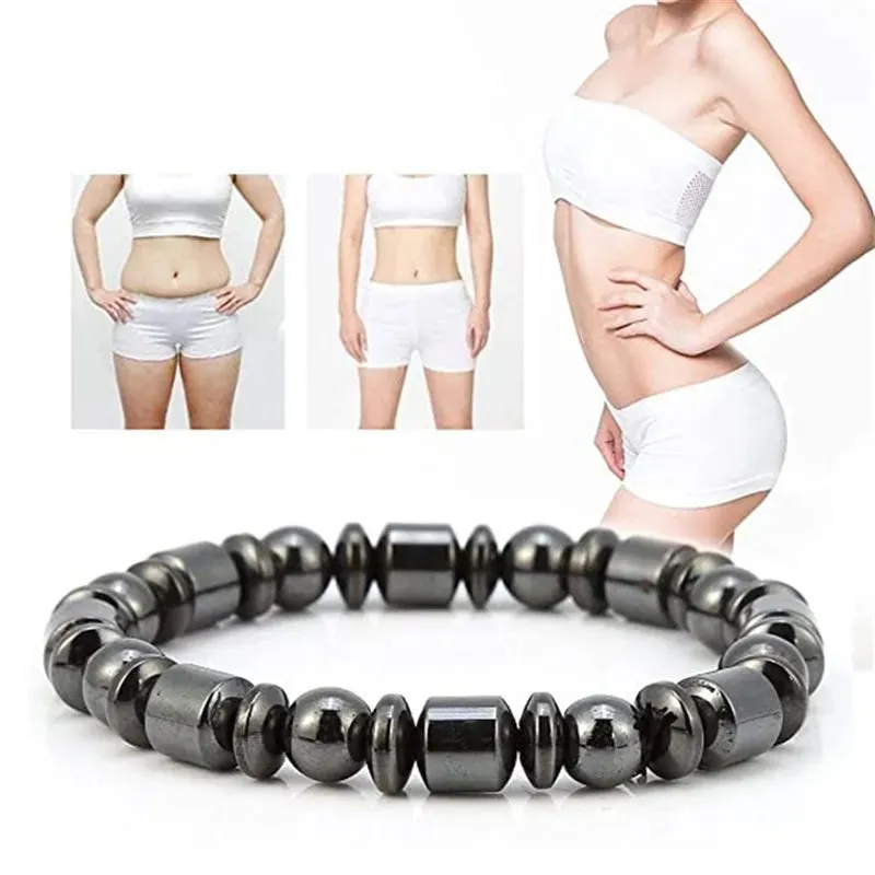 Weight Loss Black Stone Magnetic Therapy Bracelet Improve Metabolism Blood Circulation Sleep Relax