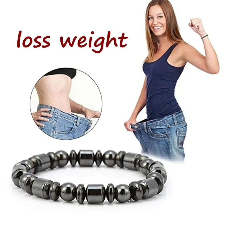 Weight Loss Black Stone Magnetic Therapy Bracelet Improve Metabolism Blood Circulation Sleep Relax