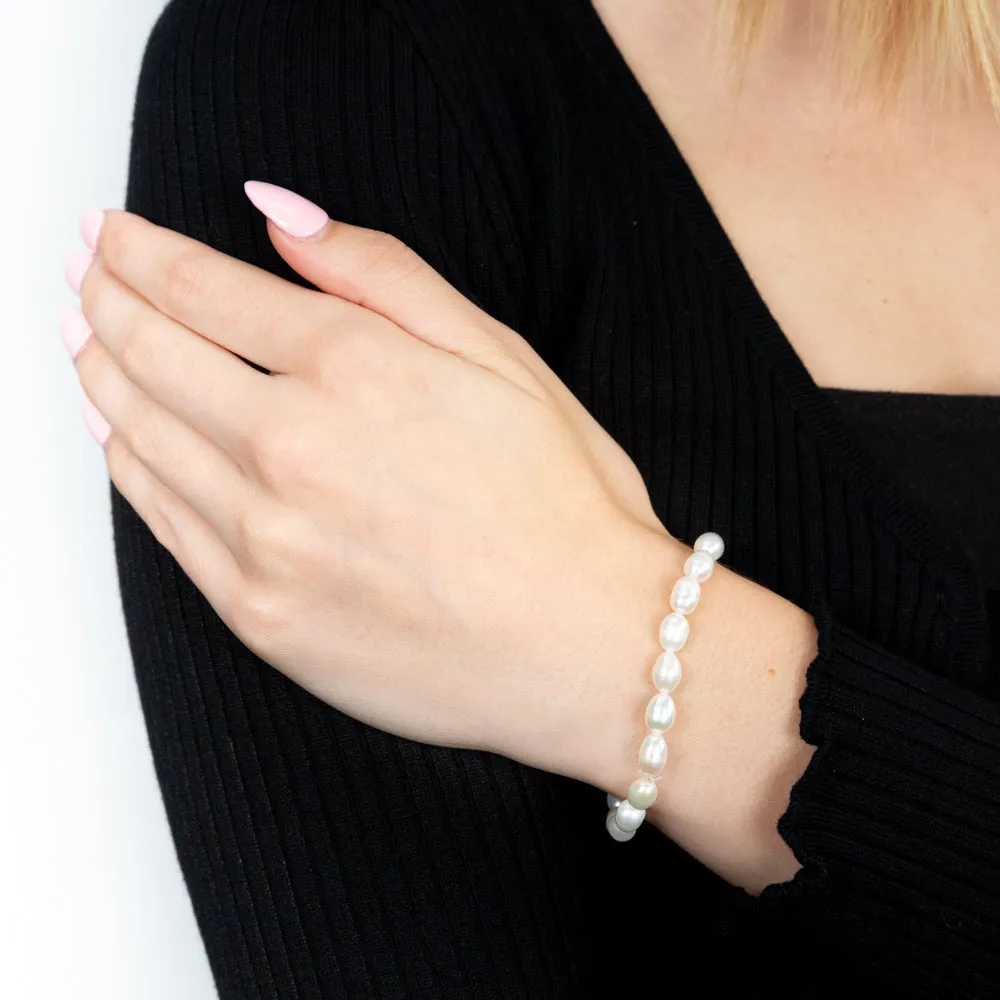 White 6-7mm Freshwater Pearl Bracelet