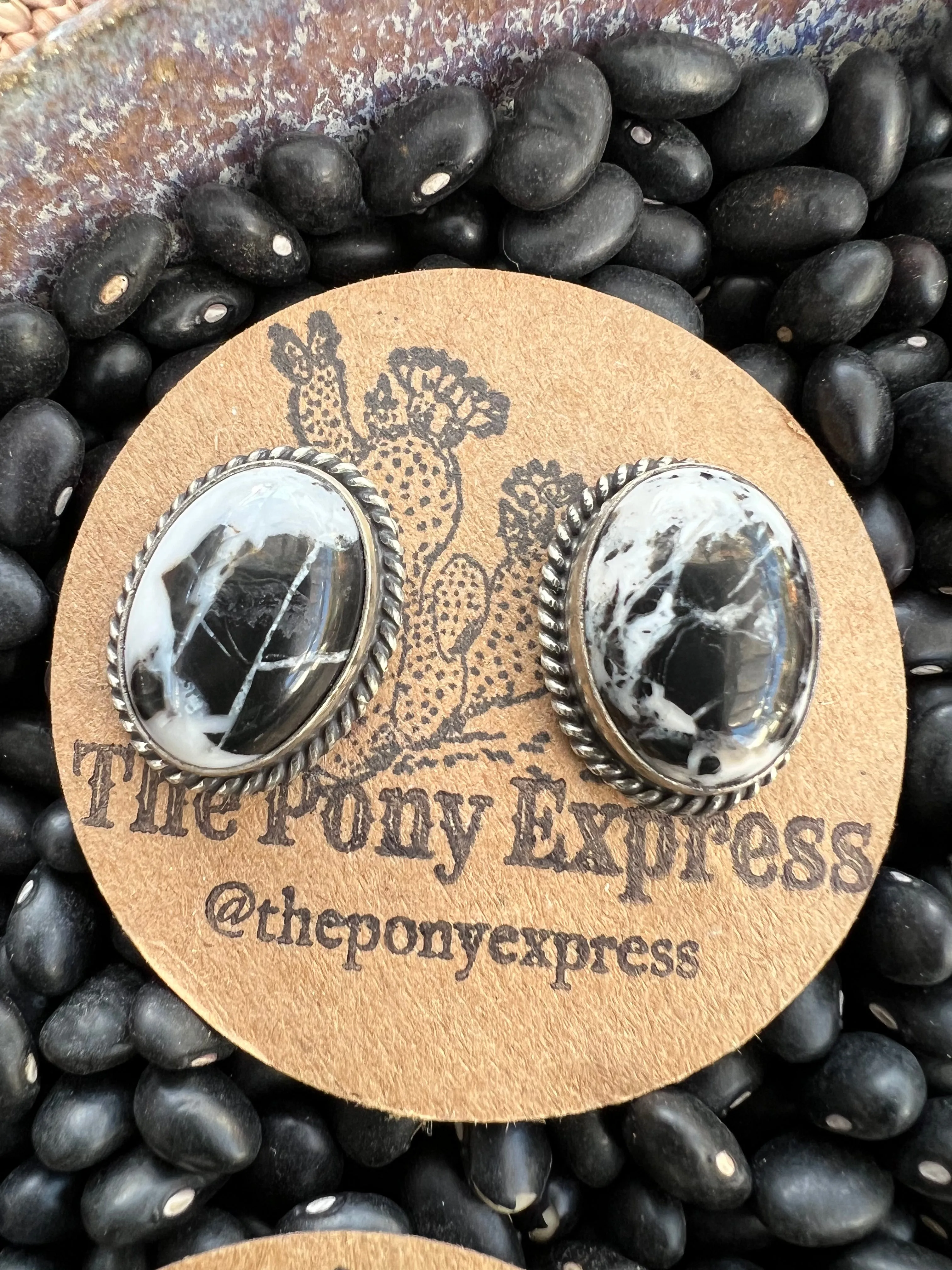 White Buffalo Stud Earrings