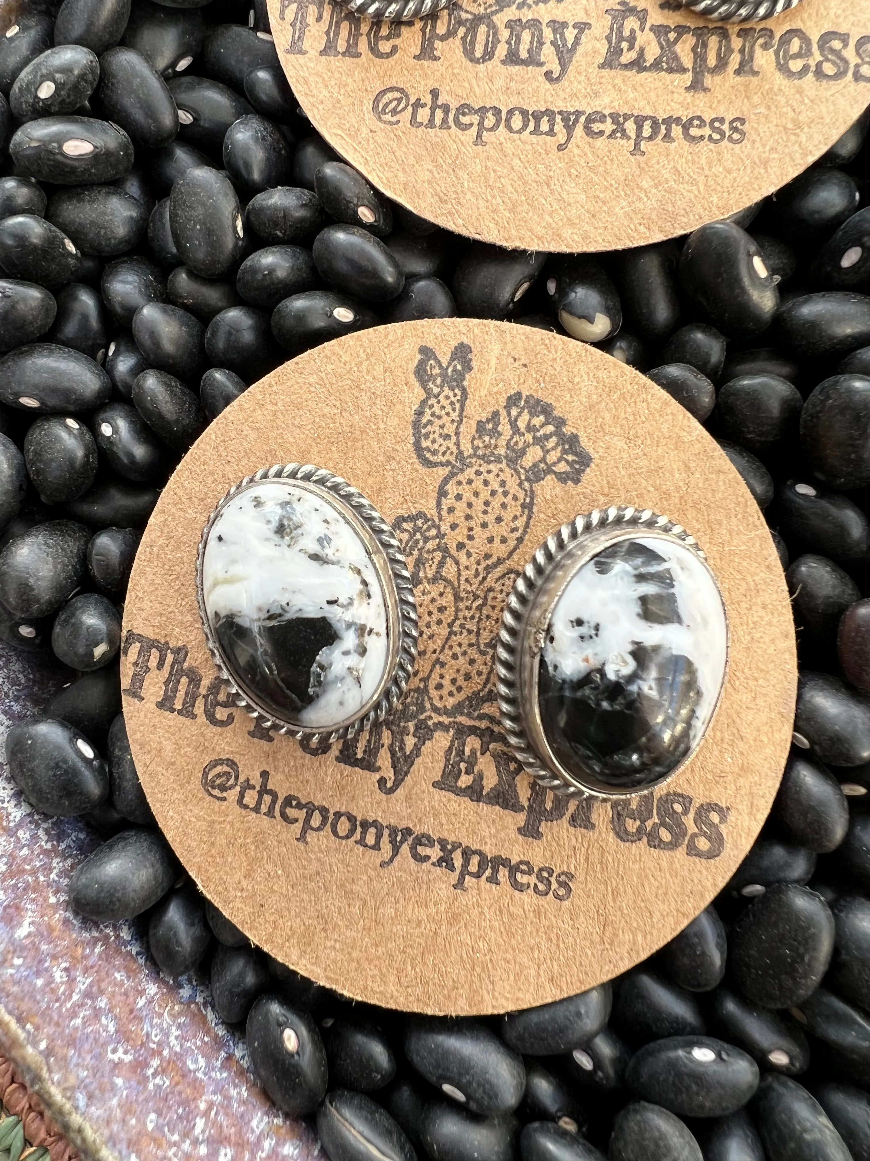 White Buffalo Stud Earrings