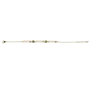 Wrapped Bars Bracelet 4937 with Australian Opal and Labradorite by Michelle Pressler Jewelry