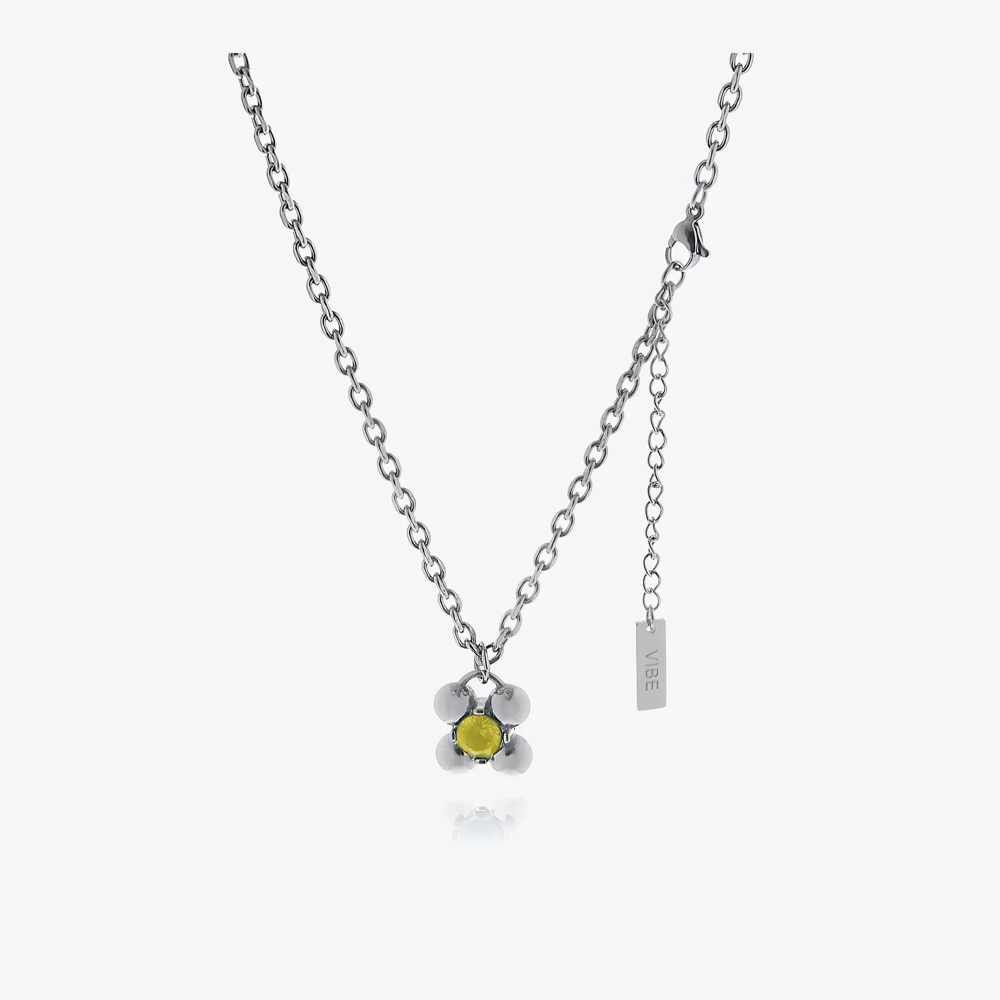 Zircon Flower Pendant Necklace