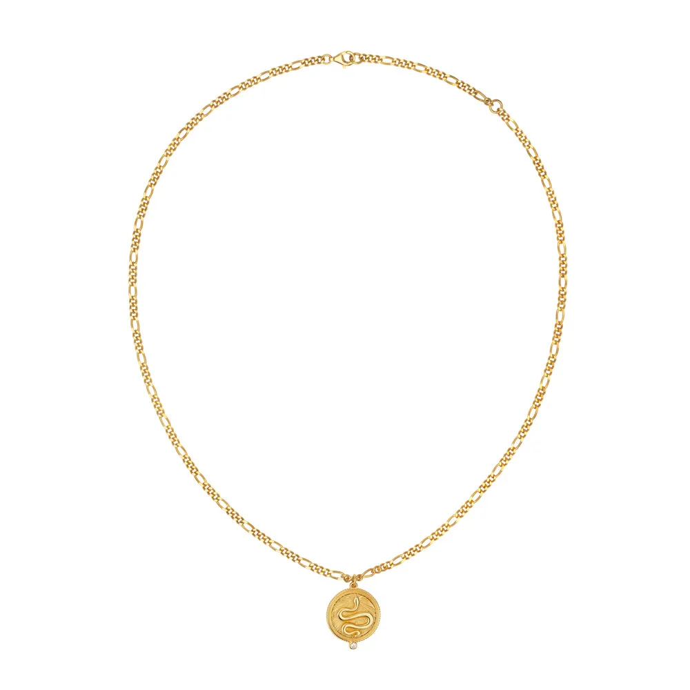 Zoe & Morgan Wisdom Necklace - Gold Plated & White Zircon