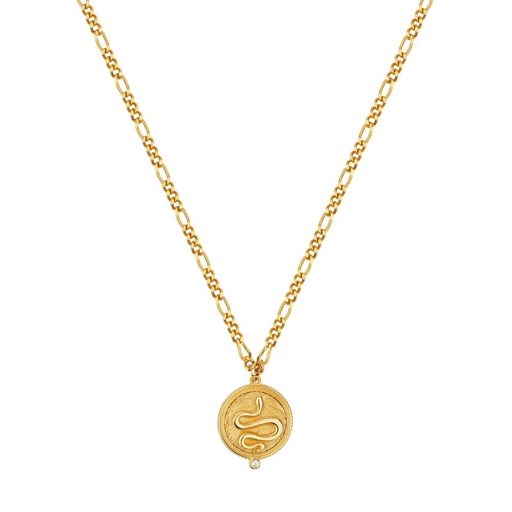 Zoe & Morgan Wisdom Necklace - Gold Plated & White Zircon