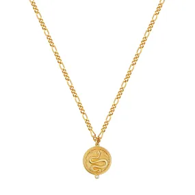 Zoe & Morgan Wisdom Necklace - Gold Plated & White Zircon