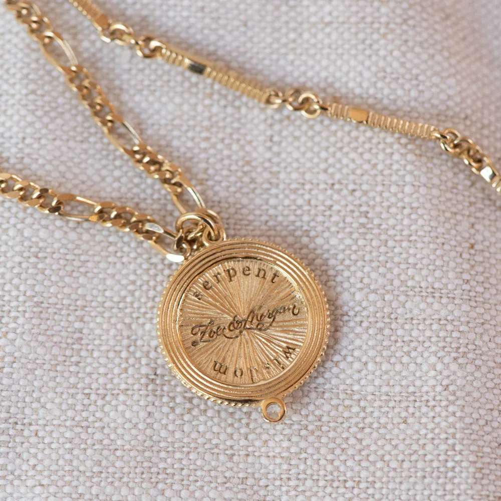 Zoe & Morgan Wisdom Necklace - Gold Plated & White Zircon