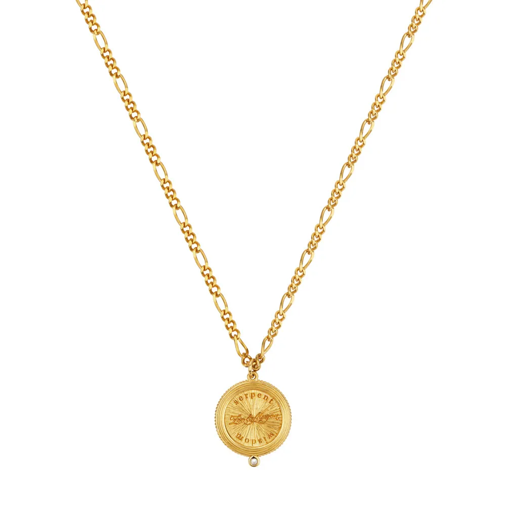 Zoe & Morgan Wisdom Necklace - Gold Plated & White Zircon